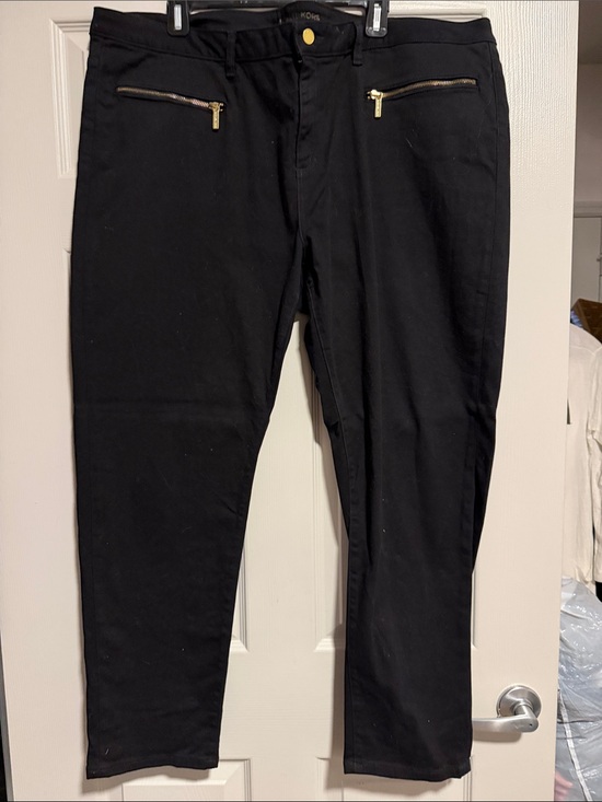 Michael Kors Denim - Michael Kors Black Pants with Gold Logo plus size